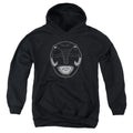 Power Rangers Black Ranger Mask Kids Youth Hoodie Black Officially Licensed