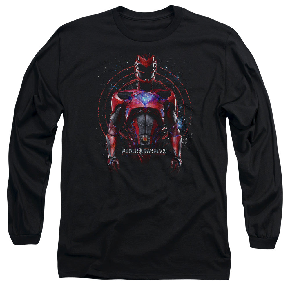 Power Rangers Red Ranger Mens Long Sleeve Shirt Black Officially Licensed