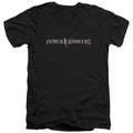 Power Rangers Movie Logo Mens Slim Fit V-Neck T Shirt Black Officially Licensed