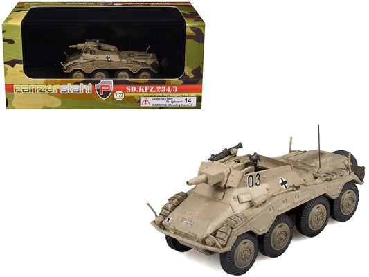 Sd.Kfz. 234/3 Armored Vehicle "#0 3rd Panzer Division Hungary" (1945) German Army 1/72 Diecast Model by Panzerstahl