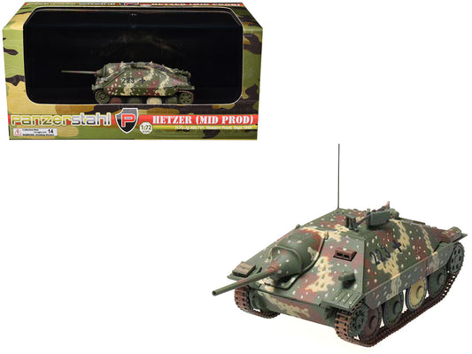 Hetzer (Mid Prod) Tank Destroyer "#223 H.Pz.Jg.Abt 741 Western Front" (1944) German Army 1/72 Diecast Model by Panzerstahl