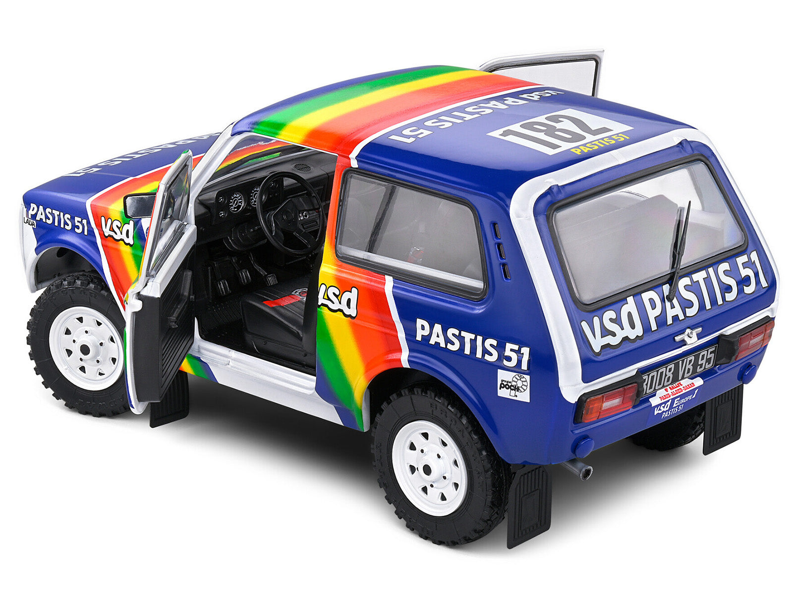 Lada Niva #182 Jean-Pierre Jabouille - Michel Sardou "Paris‚ÄìDakar Rally" (1984) "Competition" Series 1/18 Diecast Model Car by Solido