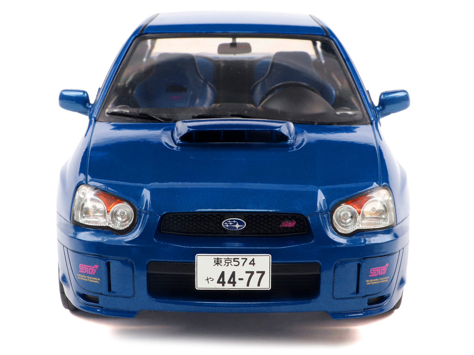 2003 Subaru Impreza WRX STI RHD (Right Hand Drive) Sonic Blue Metallic with Gold Wheels 1/18 Diecast Model Car by Solido