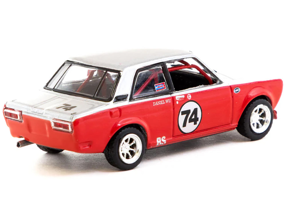 Datsun 510 #74 Daniel Wu "Trans-Am B-Sedan 2.5 Challenge" (2023) Silver and Red "Hobby64" Series 1/64 Diecast Model Car by Tarmac Works