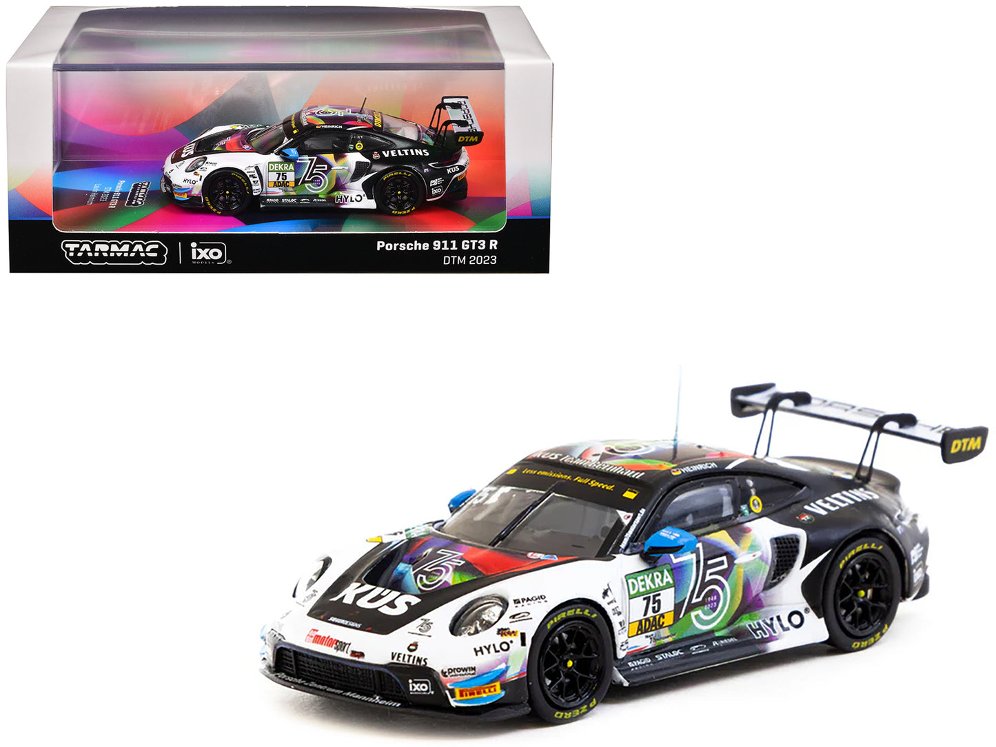 Porsche 911 GT3 R #75 Laurin Heinrich "KUS Team Bernhard" "Deutsche Tourenwagen Masters" (2023) "Hobby64" Series 1/64 Diecast Model by Tarmac Works