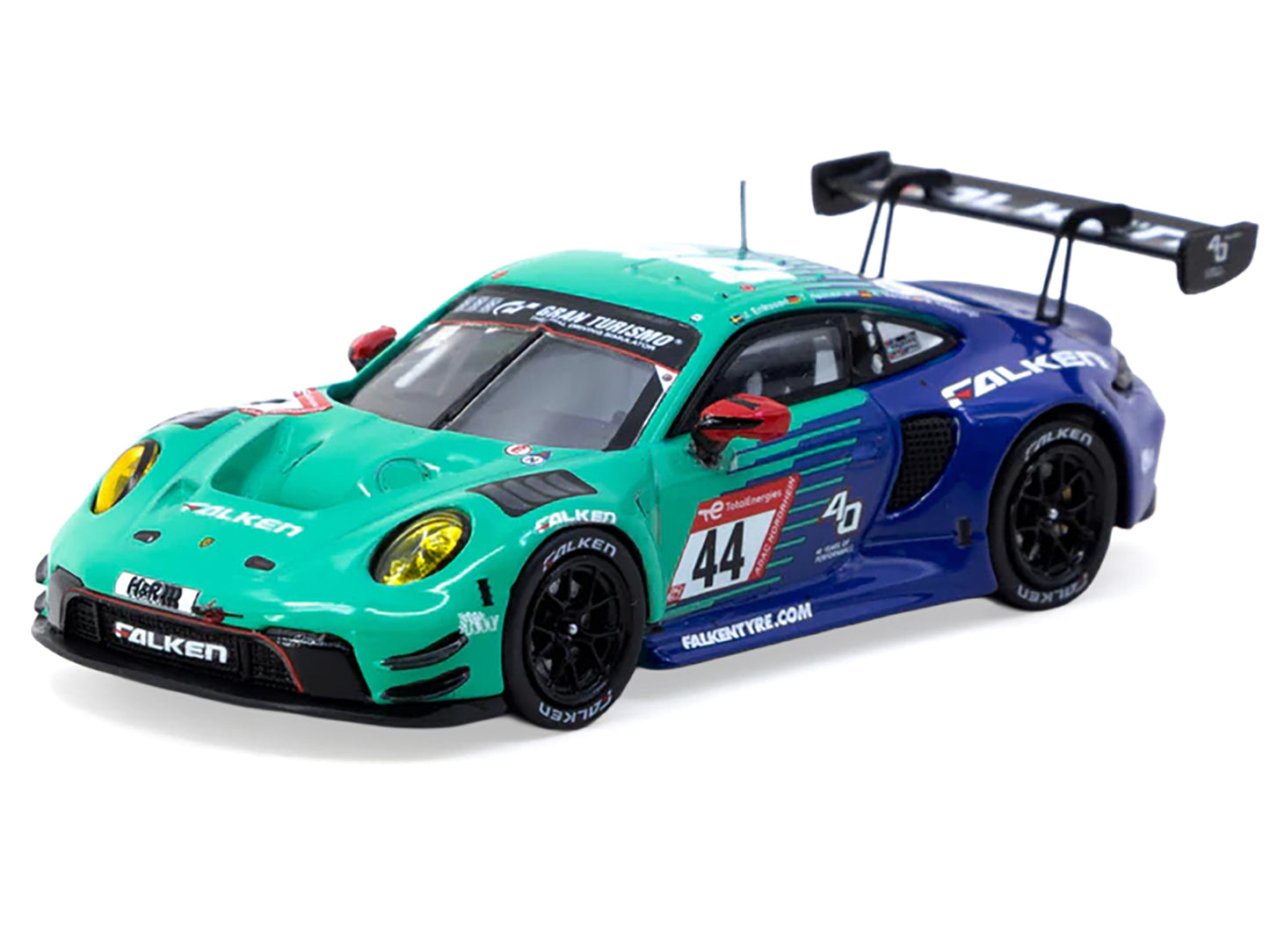 Porsche 911 GT3 R #44 Joel Eriksson - Tim Heinemann - Nico Menzel - Martin Ragginger "Falken Motorsports" "24 Hours of Nurburgring" (2023) "Hobby64" Series 1/64 Diecast Model by Tarmac Works