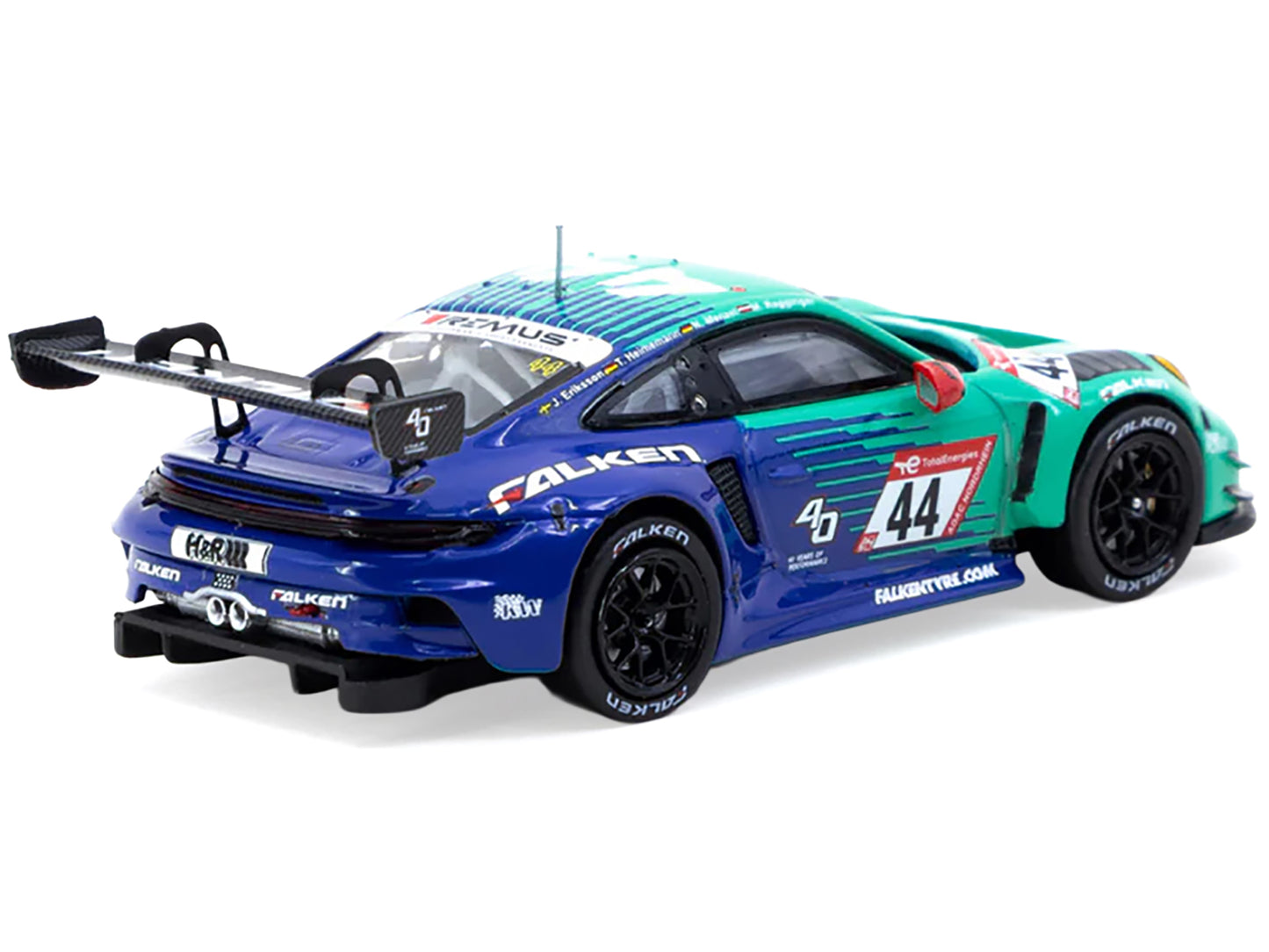 Porsche 911 GT3 R #44 Joel Eriksson - Tim Heinemann - Nico Menzel - Martin Ragginger "Falken Motorsports" "24 Hours of Nurburgring" (2023) "Hobby64" Series 1/64 Diecast Model by Tarmac Works