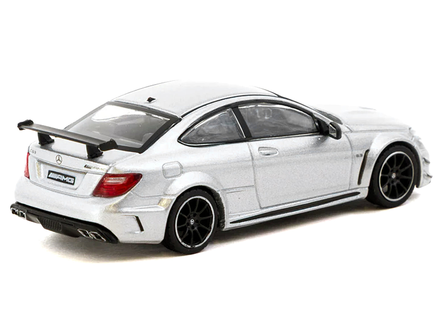 Mercedes-Benz C 63 AMG Coupe Black Series Silver Metallic "Global64" Series 1/64 Diecast Model by Tarmac Works