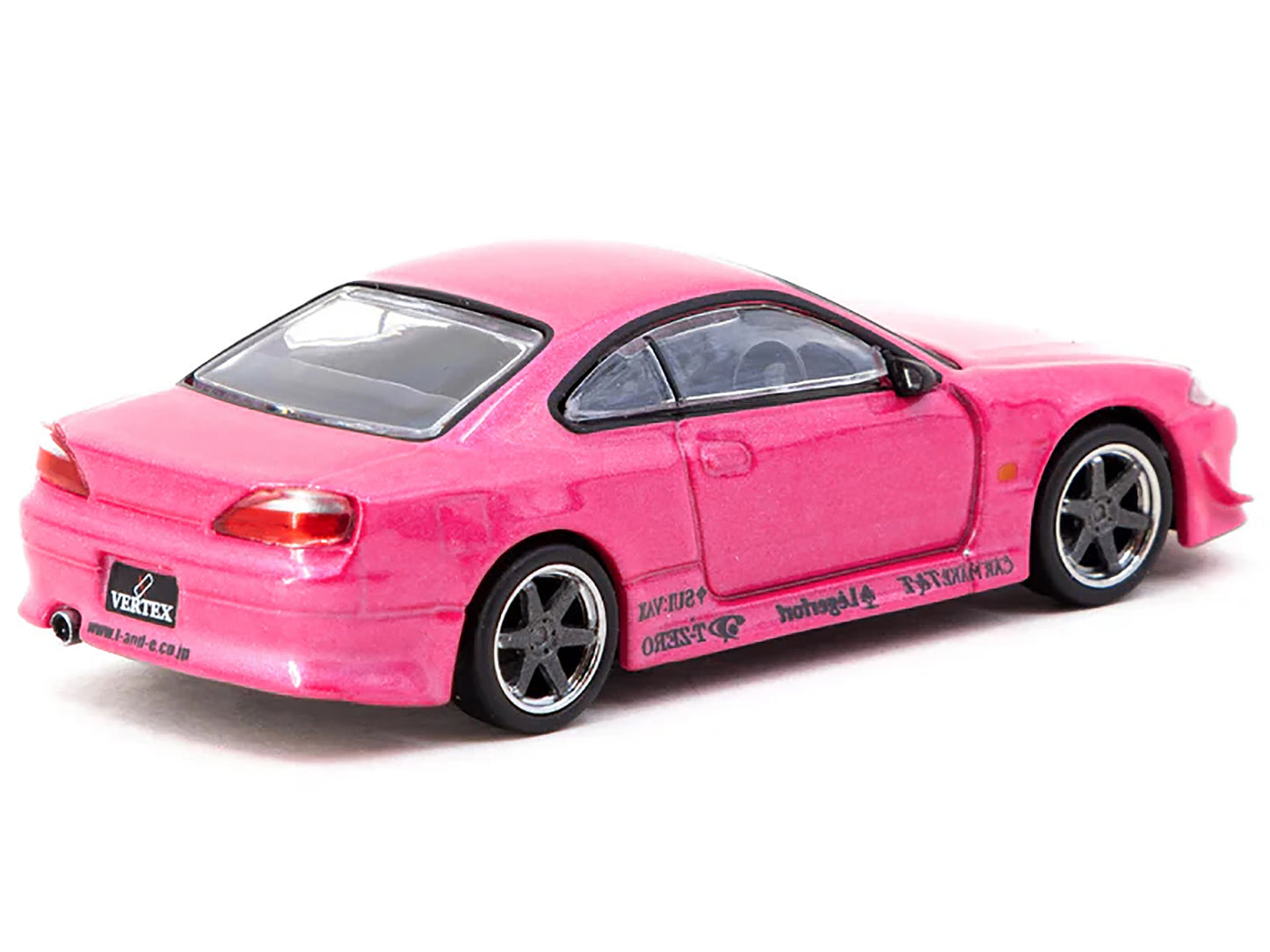 Nissan Silvia (S15) Vertex RHD (Right Hand Drive) Pink Metallic "Global64" Series 1/64 Diecast Model by Tarmac Works
