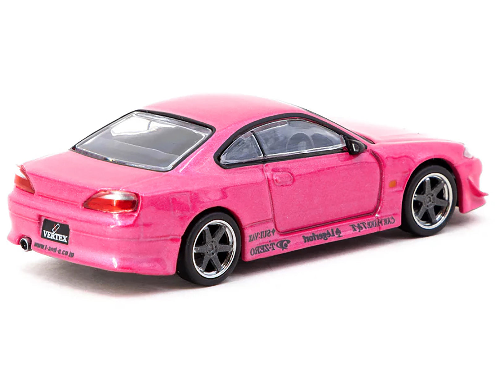 Nissan Silvia (S15) Vertex RHD (Right Hand Drive) Pink Metallic "Global64" Series 1/64 Diecast Model by Tarmac Works