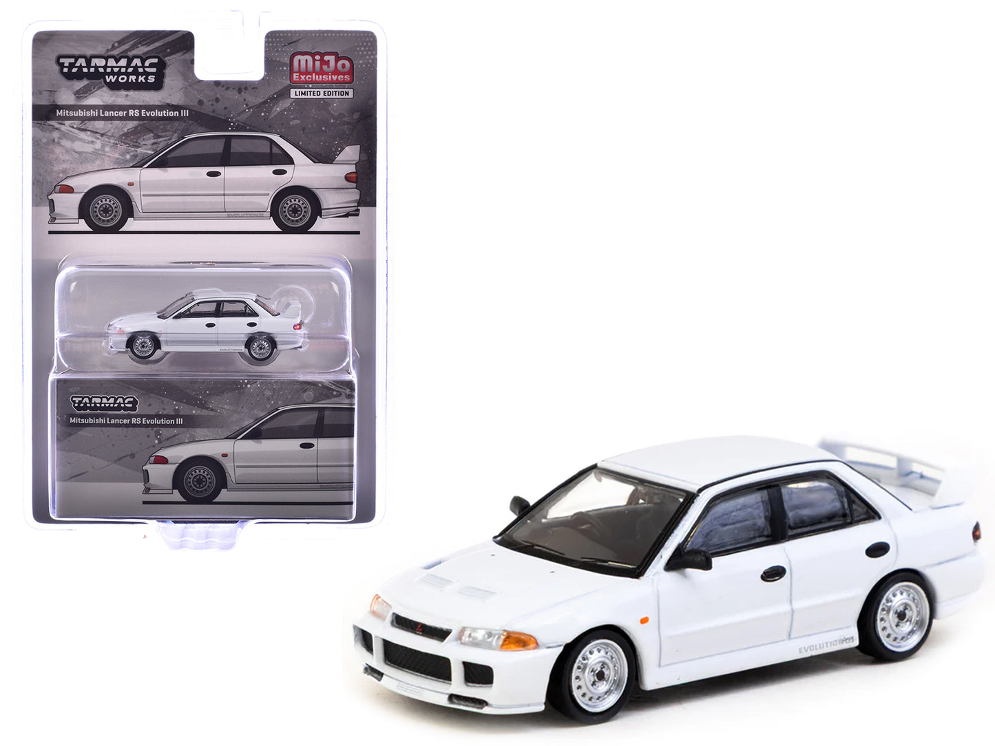 Mitsubishi Lancer RS Evolution III RHD (Right Hand Drive) White "Global64" Series 1/64 Diecast Model by Tarmac Works
