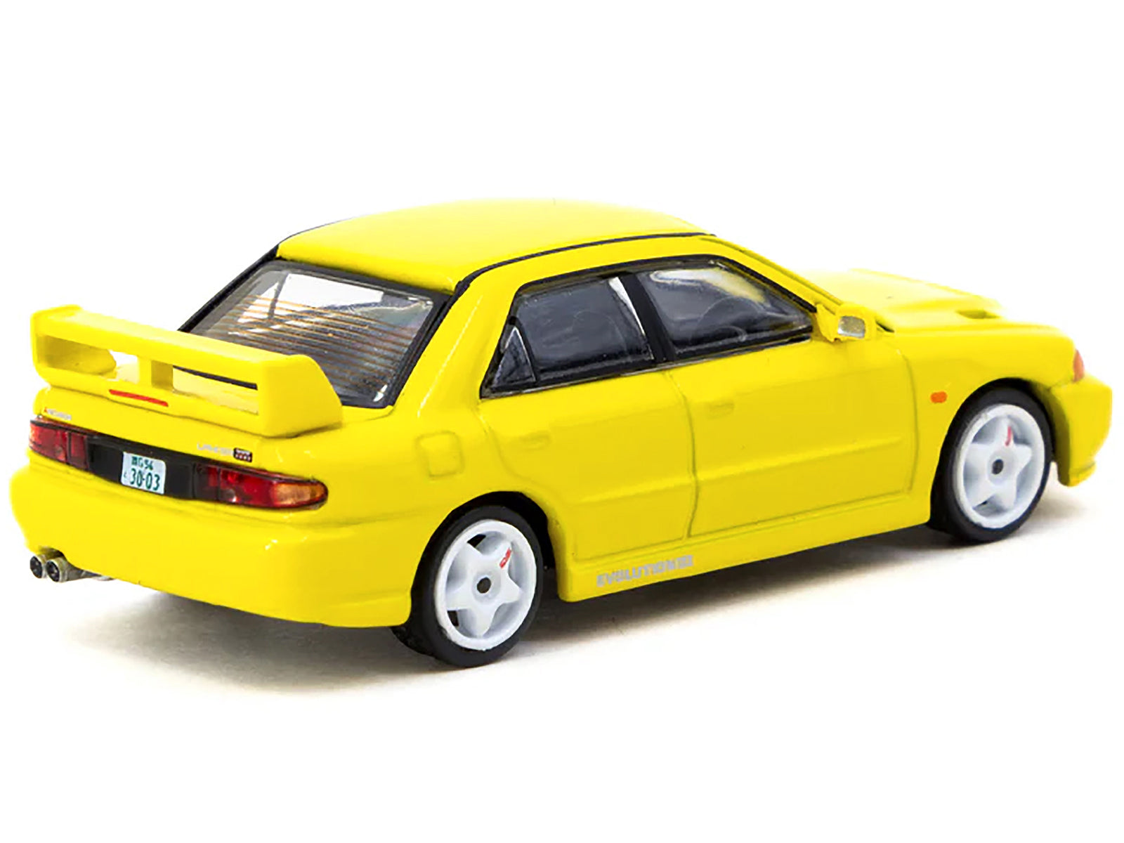 Mitsubishi Lancer GSR Evolution III RHD (Right Hand Drive) Yellow with Tarmac Cards "Global64" Series 1/64 Diecast Model by Tarmac Works