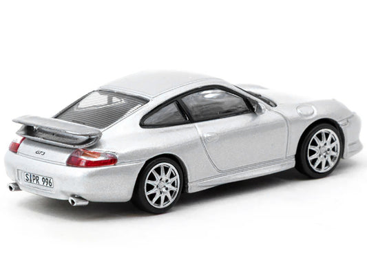 Porsche 911 GT3 (996) Silver Metallic "Global64" Series 1/64 Diecast Model by Tarmac Works