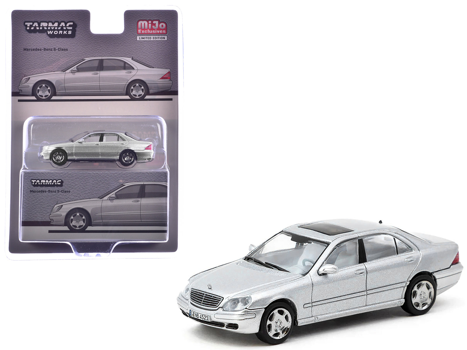 Mercedes-Benz S-Class Brilliant Silver Metallic "Global64" Series 1/64 Diecast Model by Tarmac Works