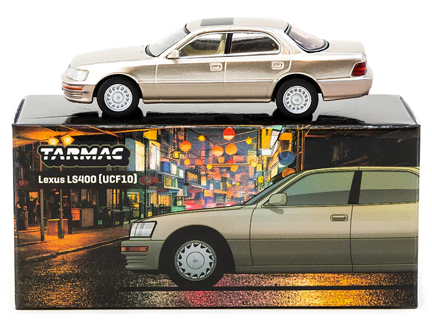 Lexus LS400 (UCF10) RHD (Right Hand Drive) Champagne Beige Metallic "Global64" Series 1/64 Diecast Model by Tarmac Works