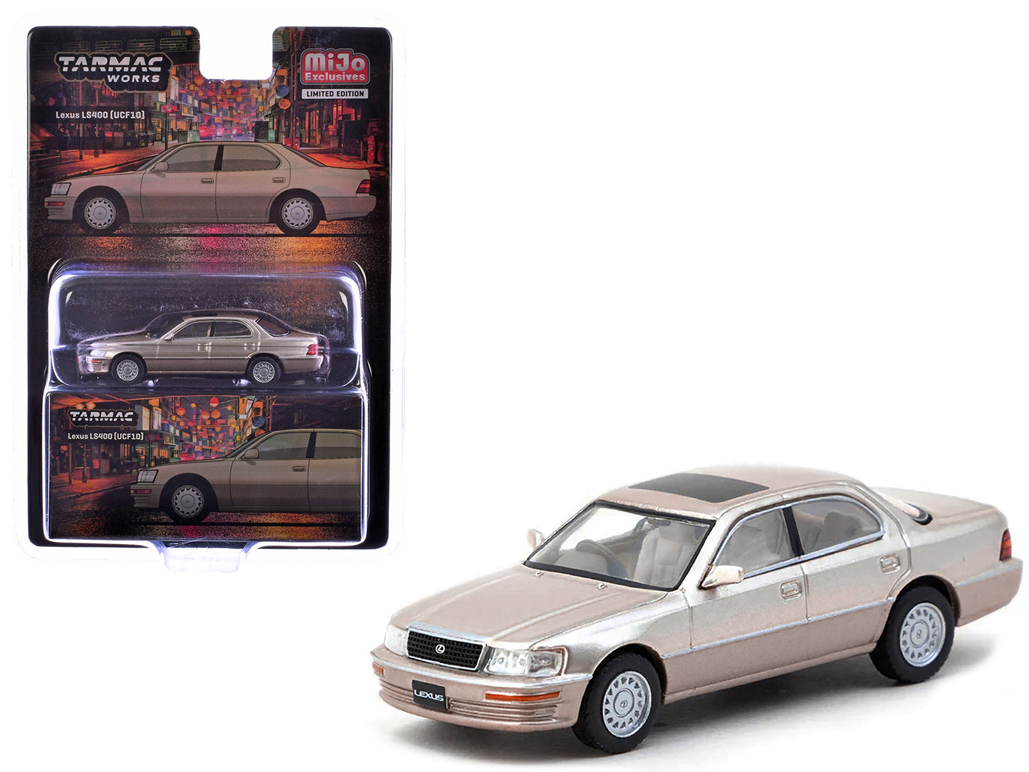 Lexus LS400 (UCF10) RHD (Right Hand Drive) Champagne Beige Metallic "Global64" Series 1/64 Diecast Model by Tarmac Works