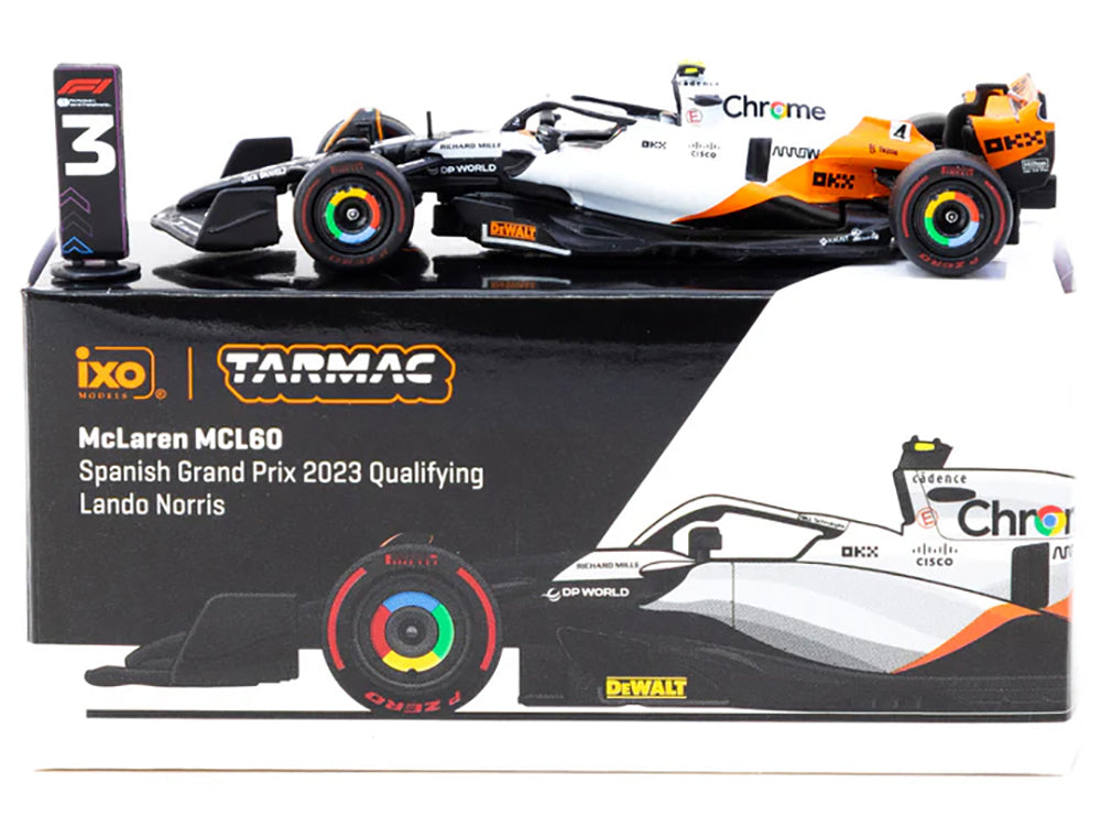 McLaren MCL60 #4 Lando Norris 3rd Place Formula One F1 "Spanish GP Qualifying" (2023) "Global64" Series 1/64 Diecast Model by Tarmac Works