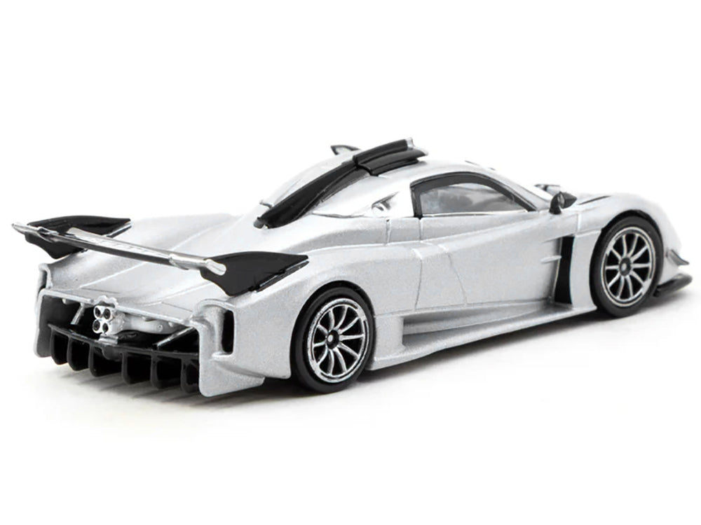 Pagani Huayra R Satin Silver Metallic "Global64" Series 1/64 Diecast Model by Tarmac Works