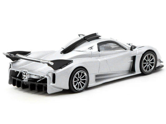 Pagani Huayra R Satin Silver Metallic "Global64" Series 1/64 Diecast Model by Tarmac Works