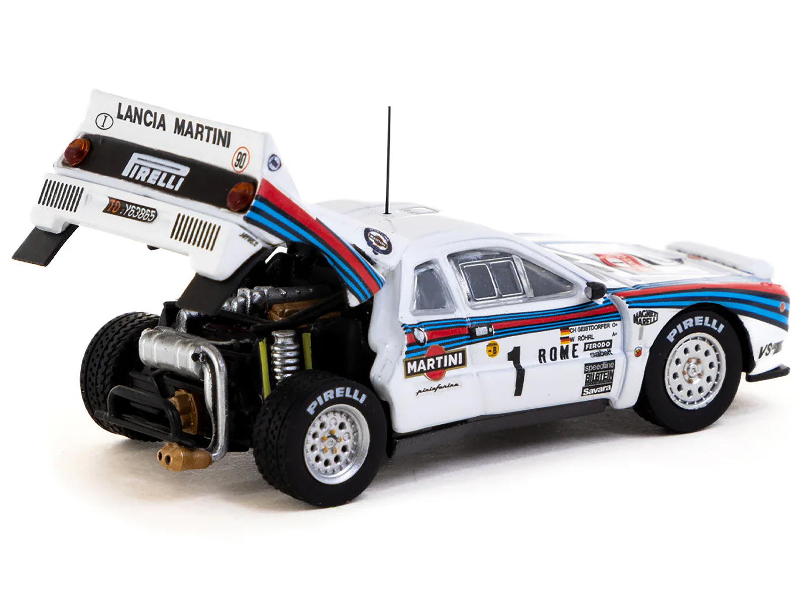 Lancia 037 Rally #1 Walter Rohrl - Christian Geistdorfer "Martini Racing" Winner "Rallye Monte-Carlo" (1983) "Hobby64+" Series 1/64 Diecast Model Car by Tarmac Works