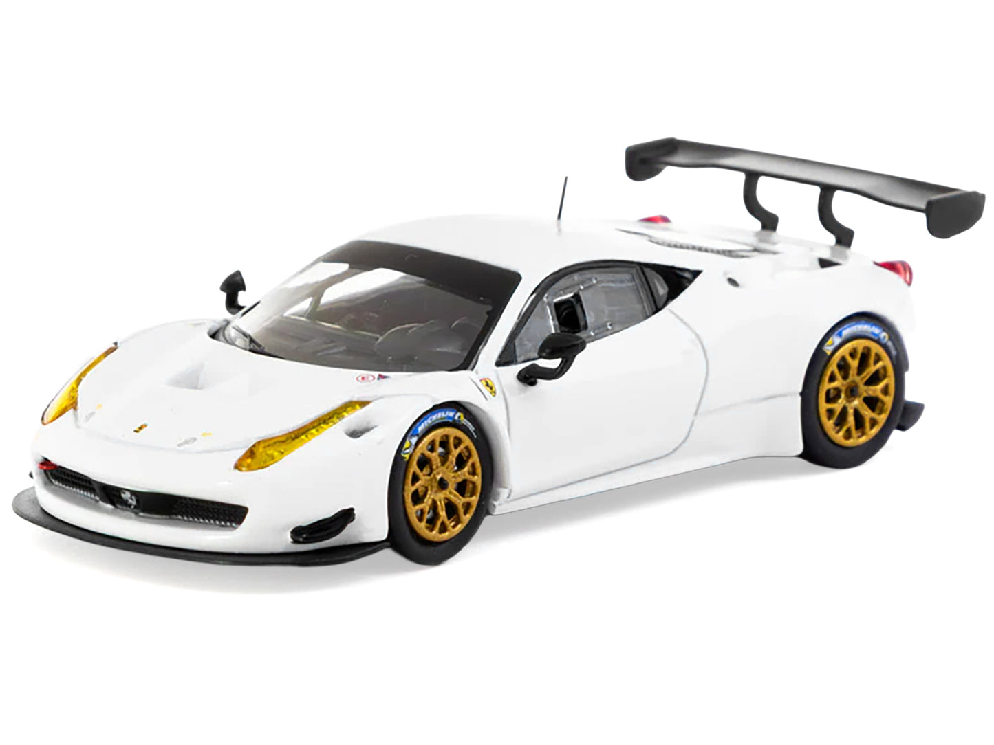 Ferrari 458 Italia GT3 White with Gold Wheels "Road64" Series 1/64 Diecast Model Car by Tarmac Works