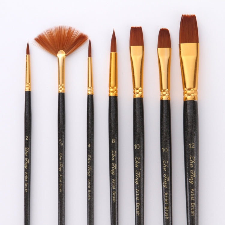 ZHU TING 7 in 1 Nylon Brushes Watercolor Brushes And Oil Brushes Art Painting Supplies, 21 PCS / 3 Sets Nylon Brushes