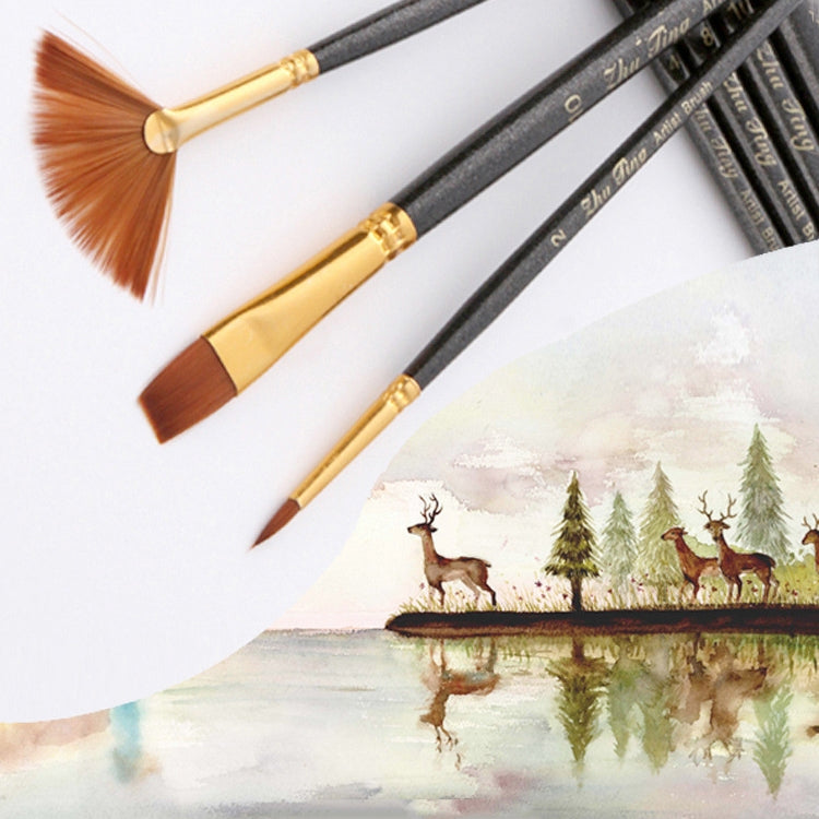 ZHU TING 7 in 1 Nylon Brushes Watercolor Brushes And Oil Brushes Art Painting Supplies, 21 PCS / 3 Sets Nylon Brushes