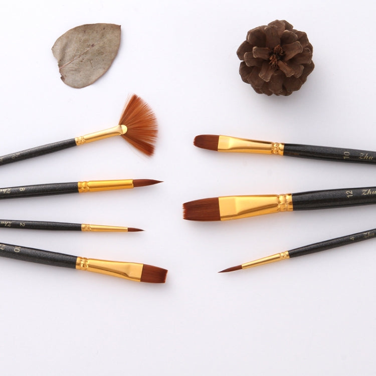 ZHU TING 7 in 1 Nylon Brushes Watercolor Brushes And Oil Brushes Art Painting Supplies, 21 PCS / 3 Sets Nylon Brushes