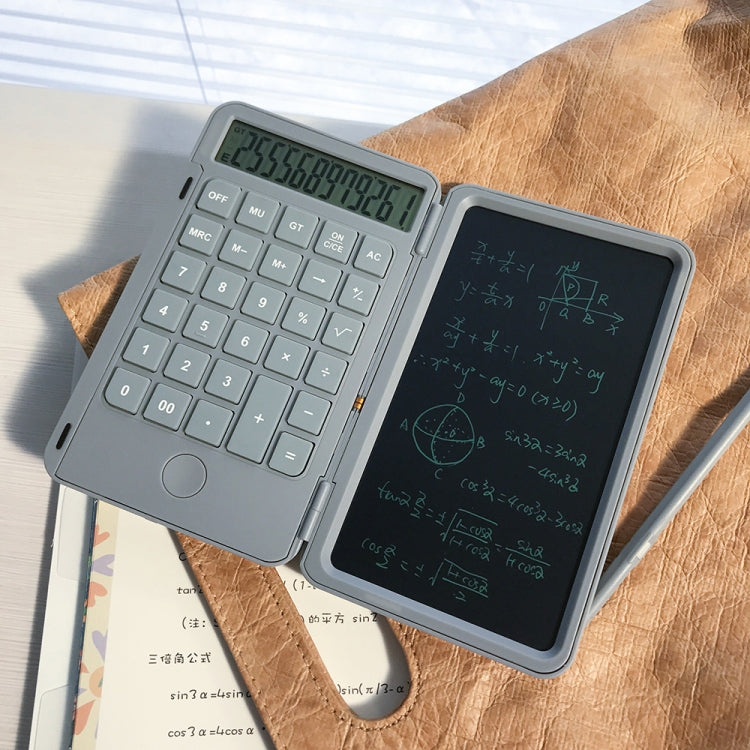 Rechargeable Writing Board Calculator Portable Multi-Function LCD Student Handwriting Board, Gray