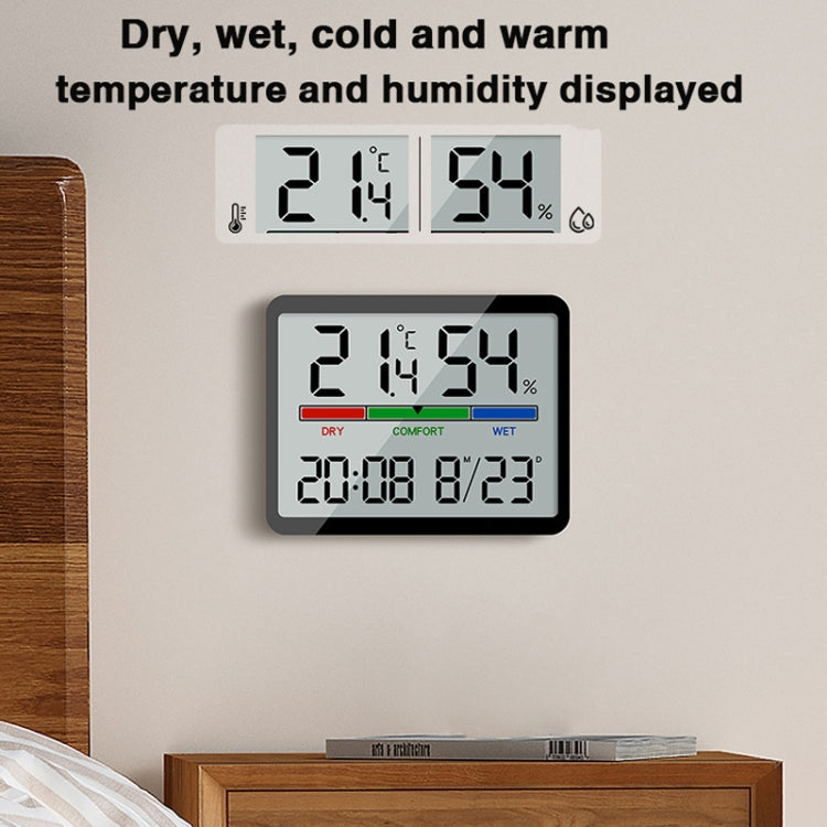 Magnetic LCD Digital Aalarm Clock Large Screen With Temperature Humidity Display(8280 White)