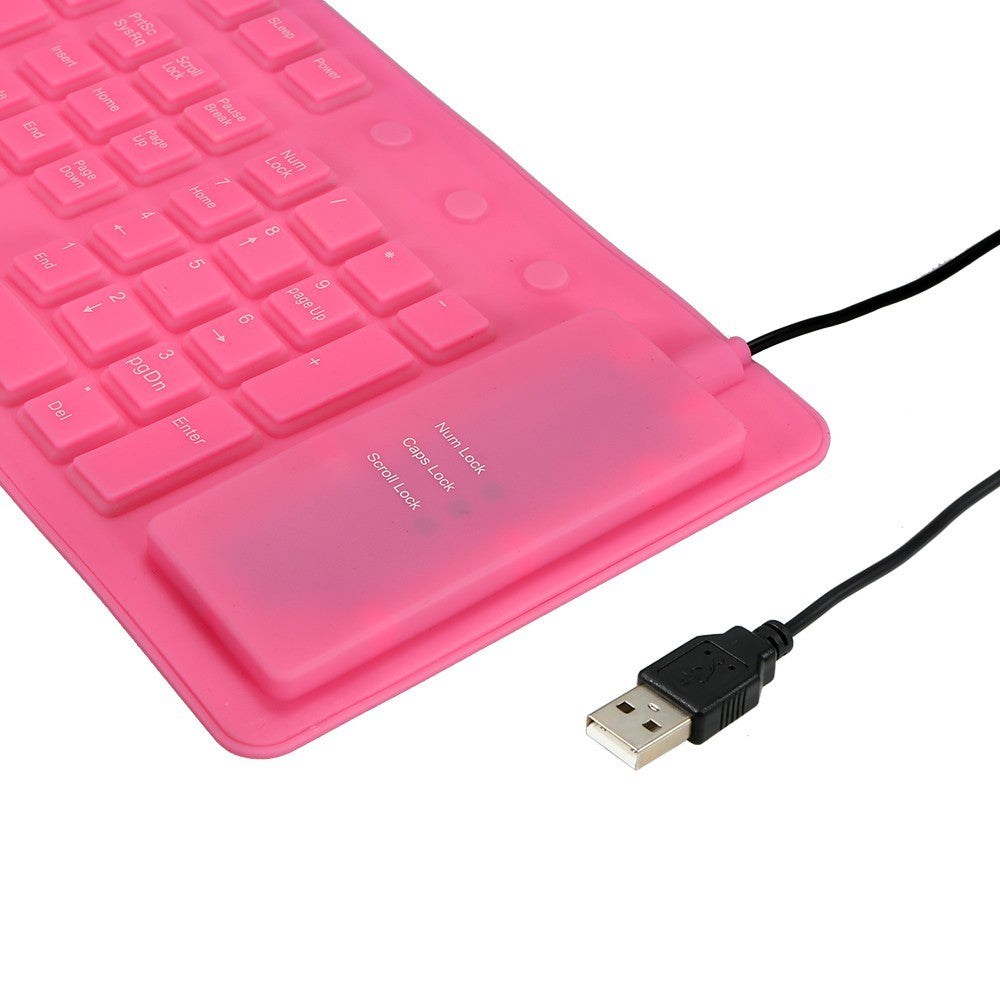 108 Keys USB Silicone Foldable Keyboard  Waterproof Dustproof USB Silent Keys