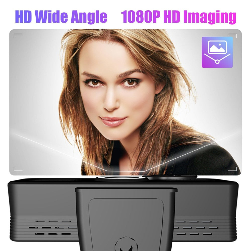HD 120-degree Wide Angle USB Computer Webcam with Microphone with Fill-in Light Free Drive for Recording Calling Conferencing Gaming