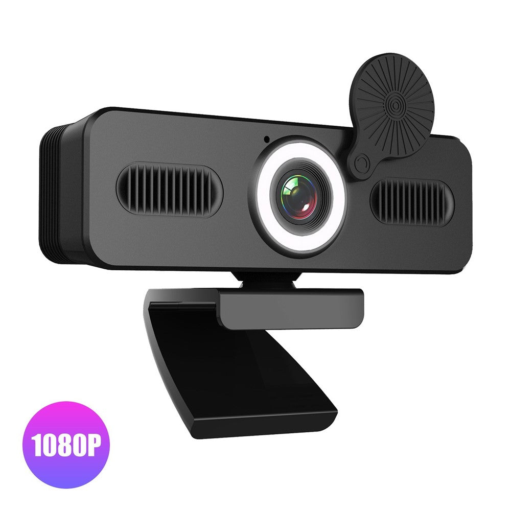 HD 120-degree Wide Angle USB Computer Webcam with Microphone with Fill-in Light Free Drive for Recording Calling Conferencing Gaming