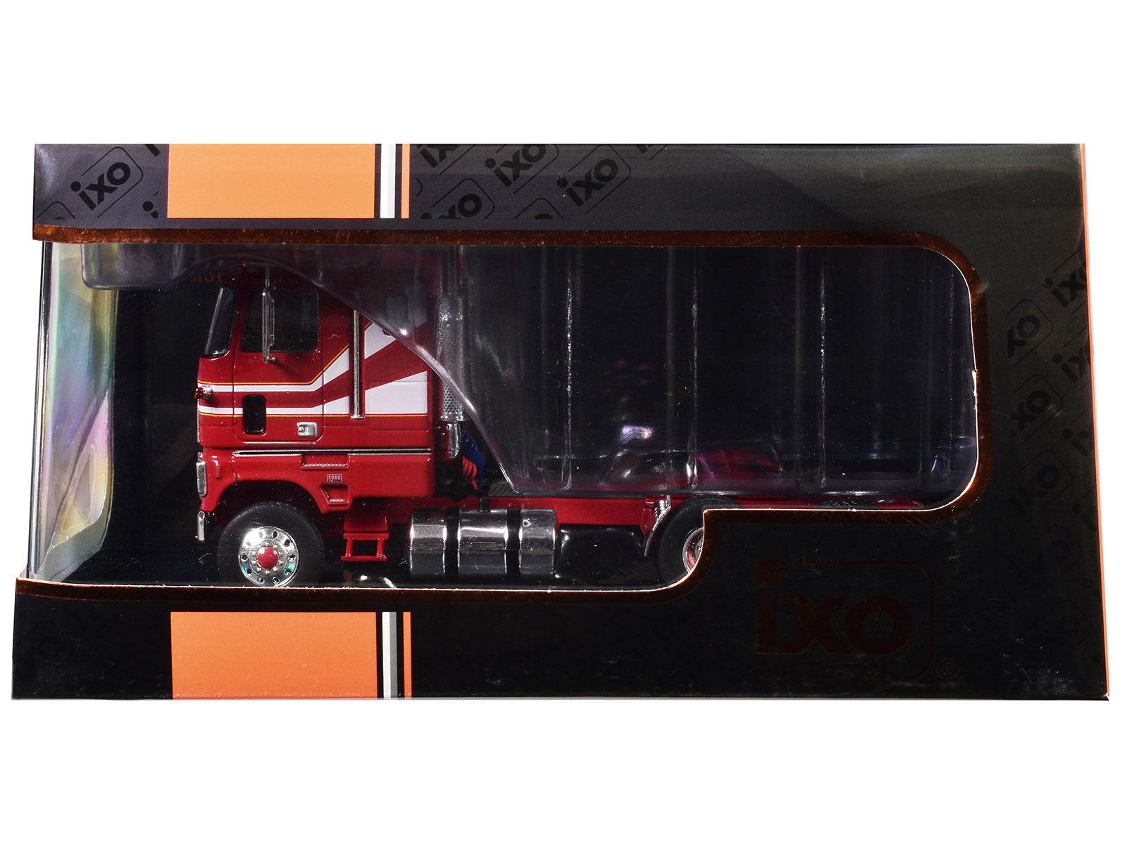 1976 Ford CL 9000 Truck Tractor Red with White Stripes 1/43 Diecast Model by IXO Models