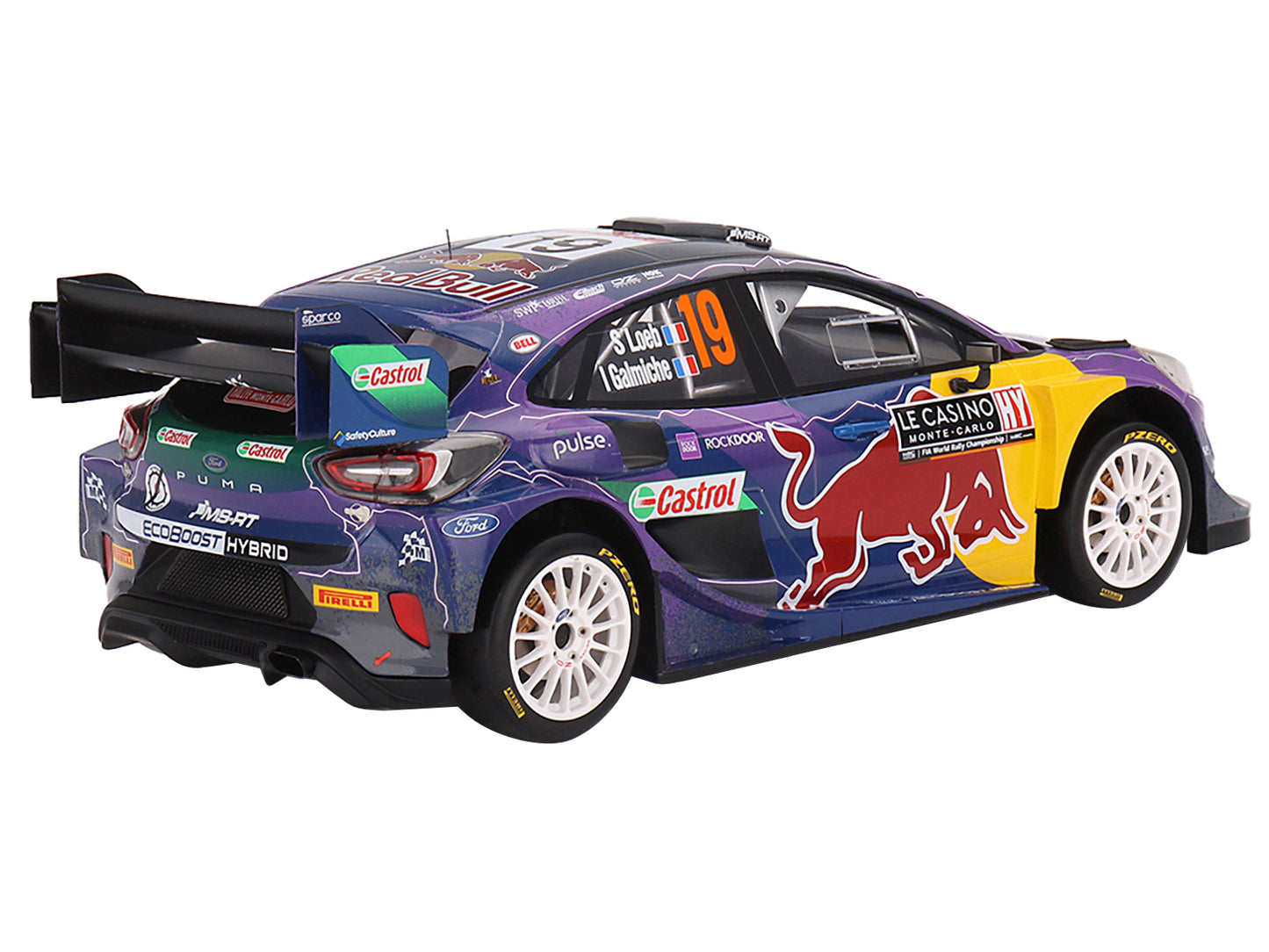 Ford Puma Rally1 #19 Sebastien Loeb - Isabelle Galmiche "M-Sport Ford WRT" Winner "Monte Carlo Rally" (2022) 1/18 Model Car by Top Speed 
