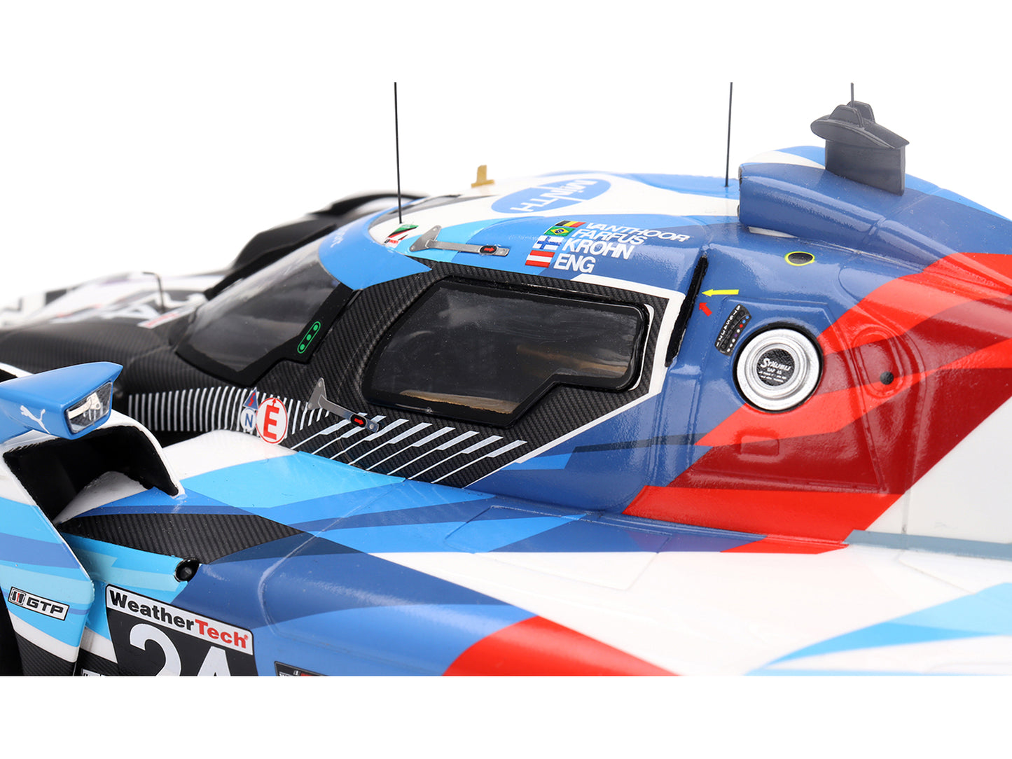 BMW M Hybrid V8 GTP #24 Philipp Eng - Augusto Farfus - Jesse Krohn - Dries Vanthoor "BMW M Team RLL" "24 Hours of Daytona" (2024) 1/18 Model Car by Top Speed