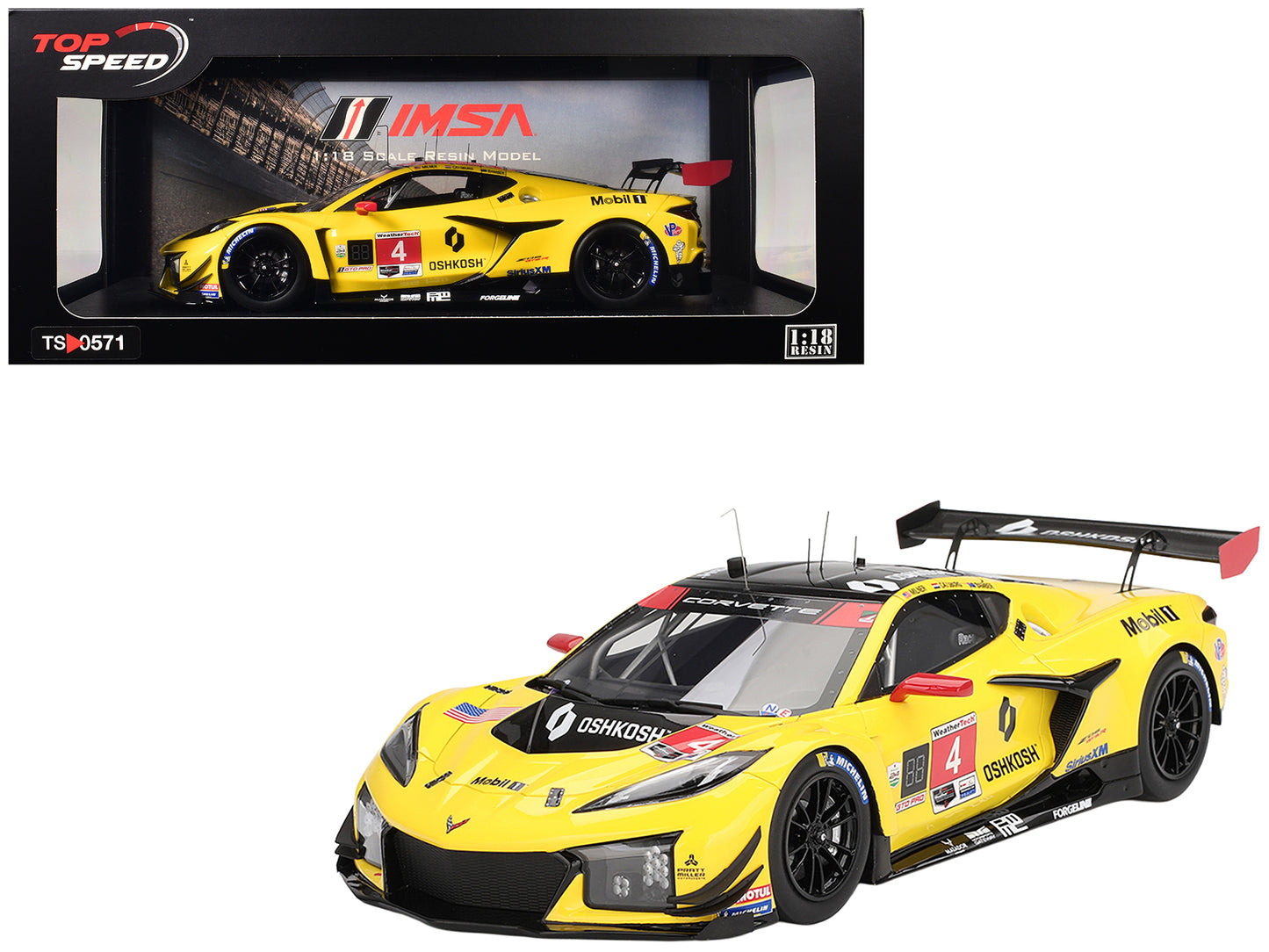 Chevrolet Corvette Z06 GT3.R #4 Earl Bamber - Nicky Catsburg - Tommy Milner "Corvette Racing by Pratt Miller Motorsports" "24 Hours of Daytona" (2024) 1/18 Model Car by Top Speed