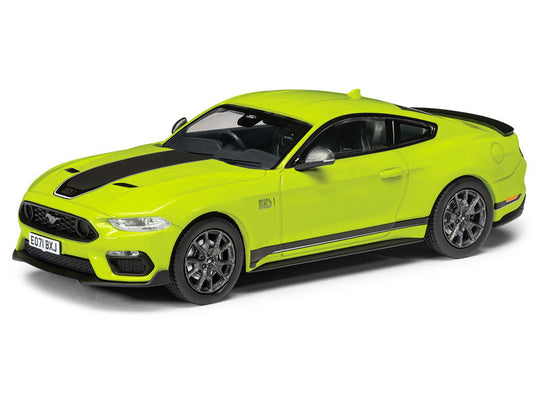 Ford Mustang Mk6 Mach 1 RHD (Right Hand Drive) Grabber Yellow with Black Stripes "Vanguards" Series 1/43 Diecast Model Car by Corgi