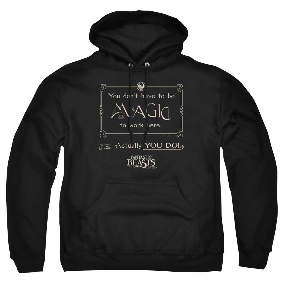 Fantastic Beasts Magic To Work Here Mens Hoodie Black Officially Licensed