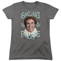 Elf Smiling Womens T Shirt Charcoal Officially Licensed