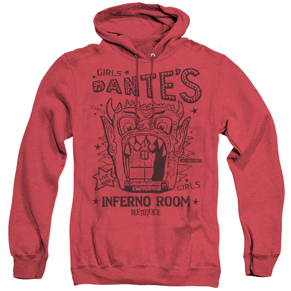 Beetlejuice Dantes Inferno Room Heather Mens Hoodie Red Officially Licensed