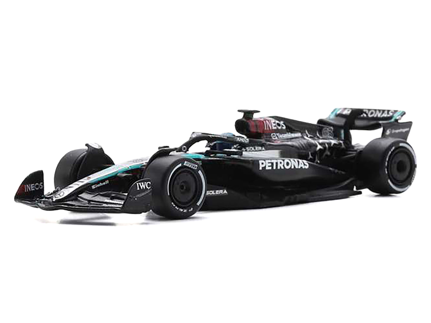 Mercedes-AMG F1 W15 E Performance #63 George Russell "Petronas" Formula One F1 "Bahrain GP" (2024) 1/64 Diecast Model Car by Spark