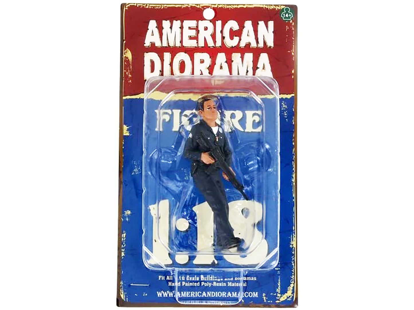 Police Officer II Figure For 1:18 Scale Models by American Diorama
