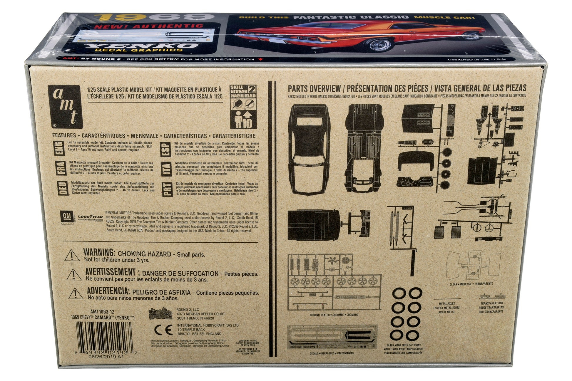 Skill 2 Model Kit 1969 Chevrolet Camaro Yenko 1/25 Scale Model by AMT