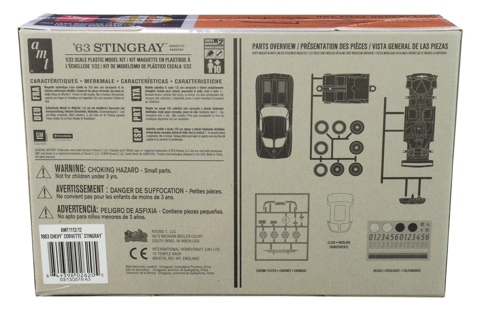 Skill 2 Model Kit 1963 Chevrolet Corvette Stingray Hardtop "Scale Stars" 1/32 Scale Model by AMT