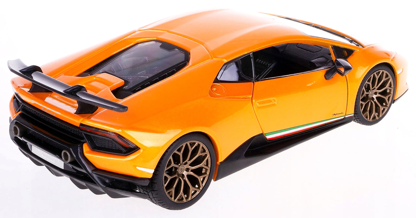 Lamborghini Huracan Performante Orange Metallic 1/24 Diecast Model Car by Bburago