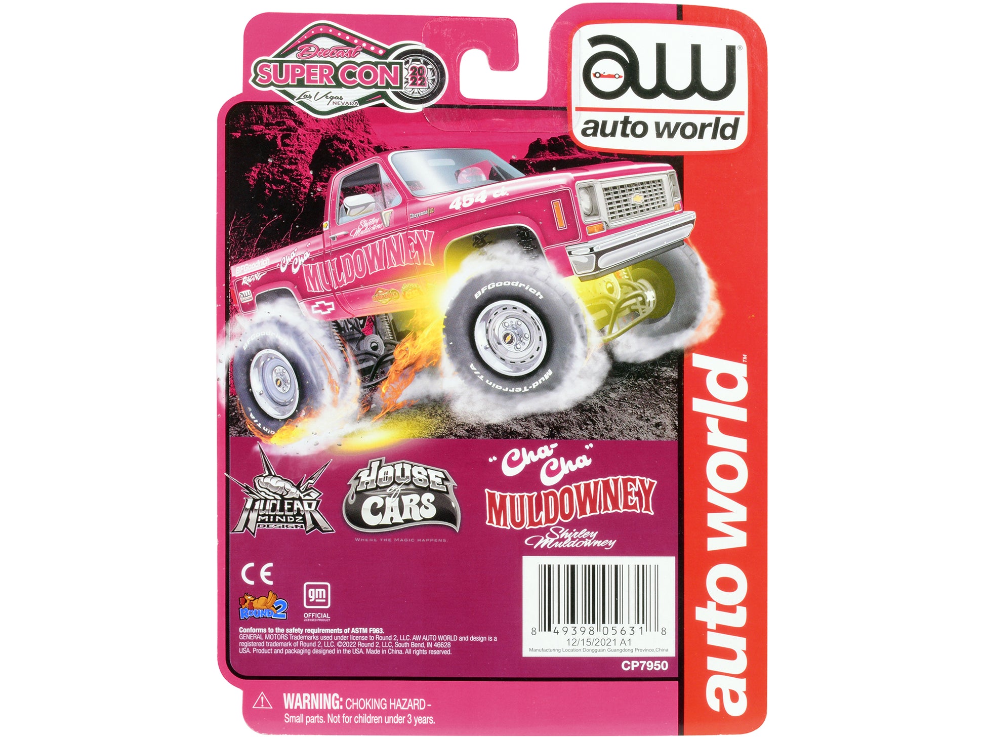 Chevrolet Cheyenne 10 Pickup Truck Pink with Graphics "Cha Cha" Shirley Muldowney "Las Vegas Diecast Super Convention" (2022) Limited Edition to 3024 pieces Worldwide 1/64 Diecast Model Car by Auto World