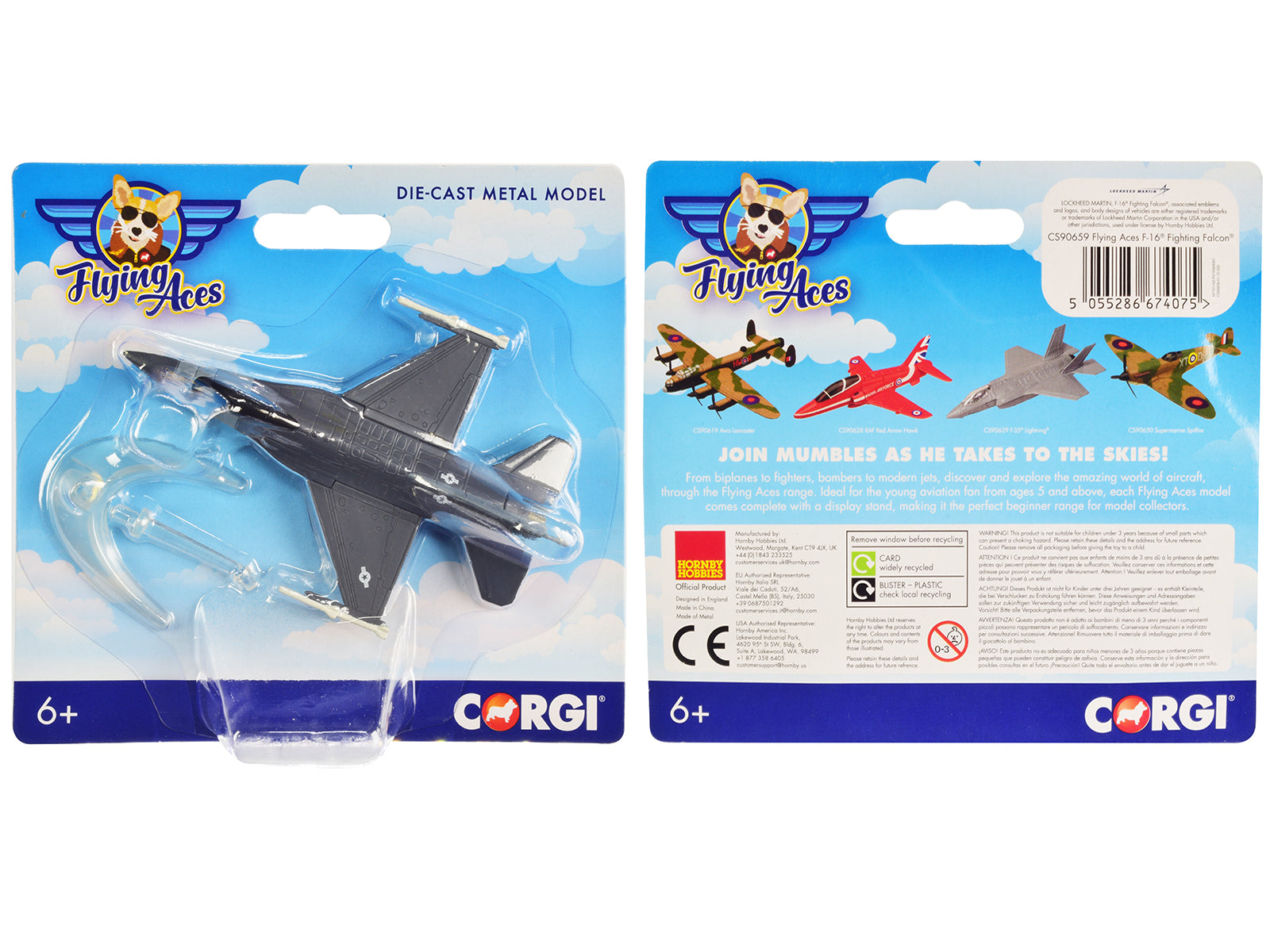 General Dynamics F-16 Fighting Falcon Fighter Aircraft "USAF" "Flying Aces" Series Diecast Model by Corgi