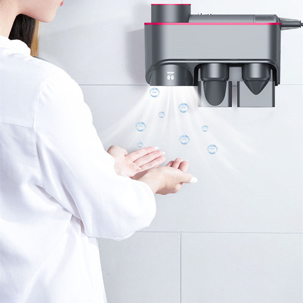 Hair Dryer Bracket Storage Rack Punch Free Cylinder