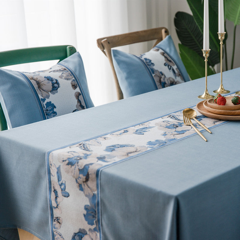 Waterproof All-polyester Linen Splicing Table Flag